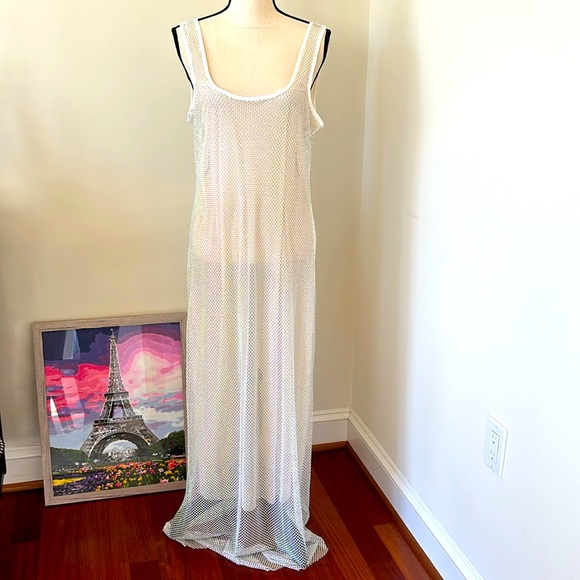 Sparkly Sheer Maxi Tank Dress Size M - Picture 1 of 6